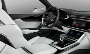 Interior details of Audi Q8